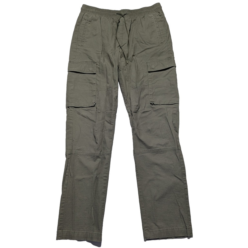 Forever 21 Men Cargo Pants Pull-on Ripstop Green - Men Large EUC